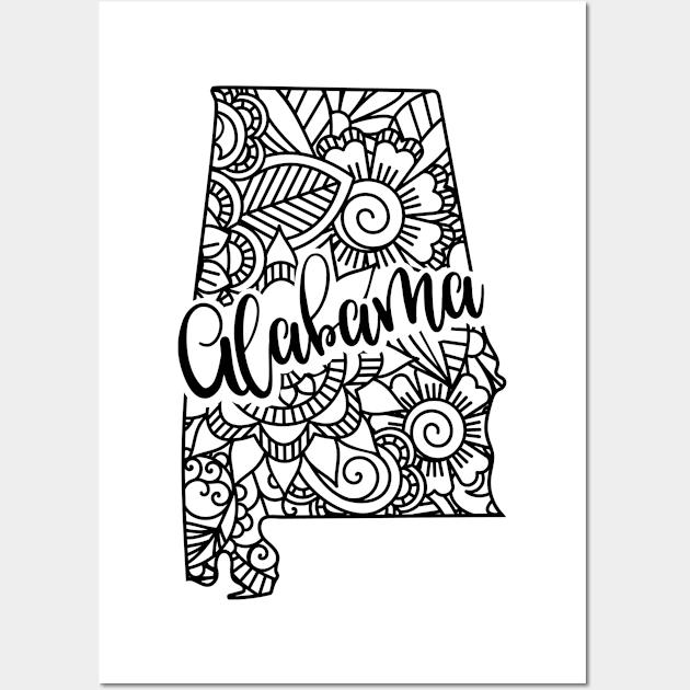 50 States - Mandala Alabama Wall Art by jotoik87